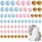 Bouiexye 75 Pcs Cake Balls Topper Decorations Foam Cupcake Topper Mini Balloon Cake Topper Balls Cake Picks for Cake Deco Birthday Party Wedding（Blue,Pink,Gold）