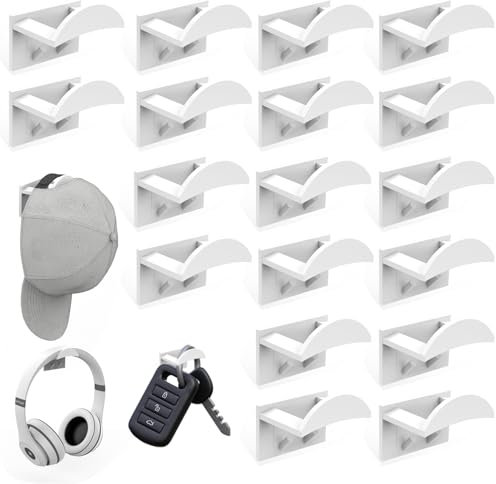 18 Stück cap halterung wand,cap halter,basecap halterung wand,cap aufhänger,cap holder,huthalter wand,weiß