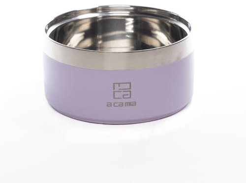 A CA MIA Ciotola per Cane e Gatto “Linea Patera” in Acciaio Inossidabile Anallergico per Cibo Secco,Umido e Acqua. Diametro 14 cm, Antiscivolo,Cinque Colori disponibili. (Rosa)