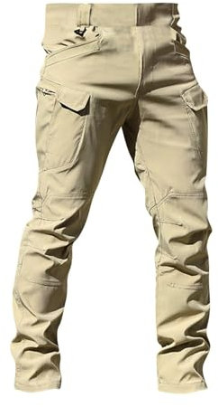 Jean De Travail Homme Treillis Militaire Cargo Pantalon Ete Elastique Beige M