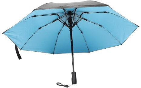TIKATARER Parapluie avec Ventilateur, Ventilateur de Brumisation de Parapluie, Ventilateur de Parapluie avec Ventilateur Portable pour Temps Chaud (Blue)