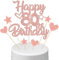 Anlgdi Tortendeko Happy Birthday Deko Kuchendeko 80. Geburtstag Frau, Kuchen Topper Happy 80th Birthday Roségold, Cake Topper 80 Jahre Torte Kuchen Deko für Geburstagstorte Deko 80. Frauen