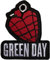 Green Day - Granate - Aufnäher zum Aufbügeln, gewebter Stoff Logo (Einheitsgröße) (Rot/Schwarz/Weiß)