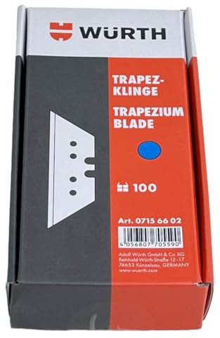 Würth 100x Trapezklingen Ersatzklinge für Trapezmesser Cuttermesser Schaber 07156602