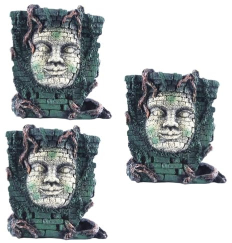 Sosoport 3stücke Resin Aquarium Ornament Lifelike Portrait Für Aquarien Aquatische Pflanzenlandschaft Unterwasser Dekoration Zufällige Farbe