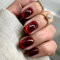 Ceboic 24 Stück Weinrot Press on Nails Kurz, Eckig Nägel Zum Aufkleben Cat Eye Glänzend Künstliche Nägel, Selbstklebende French Fake Nails Full Cover Kunstnägel für Frauen & Mädchen