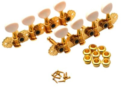 TTETTZ Guitar Tuning Pegs Musical Instrument Parts High Performance 4L 4R Mandolin Replacements for Banjo 8 String Guitars, Gold