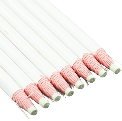 RNBEVANSANNE 12pcs Grease Pencils Wax Peel-Off Markers Crayons China Markers Pencil for Metal Glass Fabric (White)