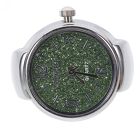 BESPORTBLE Digitaler Ringtabelle Ringe für Frauen für Männer auf Finger achten Zappelring betrachten Ringuhr digital Ringuhren für Damen Uhrenring Zinklegierung Light Green