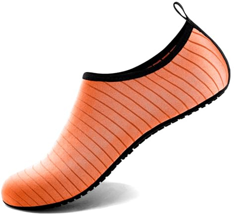Steppli Water Shoes Beach Swim Pool Sea Yoga Quick-Dry Breathable Weitsuit Non Slip Lightweight Shoes for Men Women Orange EU46/47=UK10.5/11.0