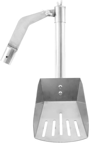 Pala per grondaia, in acciaio inox, robusta pala per rimuovere e sporco, pulizia multifunzionale, per trincee da giardino, pulizia esterna (argento)