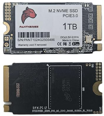 Pantherise 1 TB SSD M.2 2242 NVMe PCIe Gen.3 - Unidad interna, rápida, compacta, para portátiles y consolas