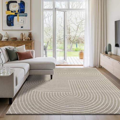 Mia´s Teppiche Viano - Outdoor Teppich, wetterfest & pflegeleicht, langlebig, für Wohnzimmer, Schlafzimmer & Terrasse, Beige, 80 x 150 cm