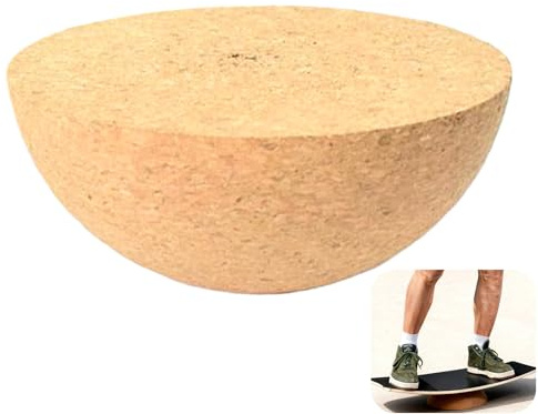 Balance Board Halbkugel, Ø 15 cm X Höhe 7.5 cm Balance Board Kork aus massivem Kork, Gleichgewichts Trainer für Kinder und Erwachsene,Balance Ball Halbkugel für Yoga,Koordination & Fitnesstraining