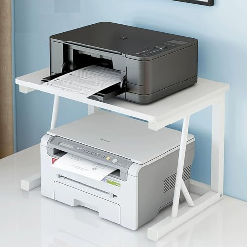 Kompakter multifunktionaler Druckerständer – Bodenstehendes Büroregal für Drucker, Scanner & Faxgeräte | Kleine Raumlösung (Natur, 26,9 cm)