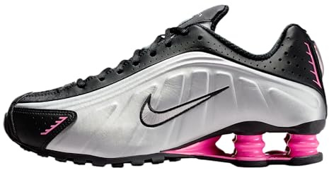 Nike Shox R4 - Scarpe da donna (Nero/Rosa/Argento Metallizzato) Taglia 42