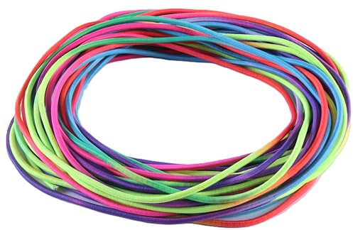 KONMAY 3.0mm Shock Cord Bungee Cord for Drawstrings & Adjusters, Rainbow Elastic Cord for Apparel, Outdoor Gear,Camping, Tents, Tie Downs & DIY Utility, 20 Yards