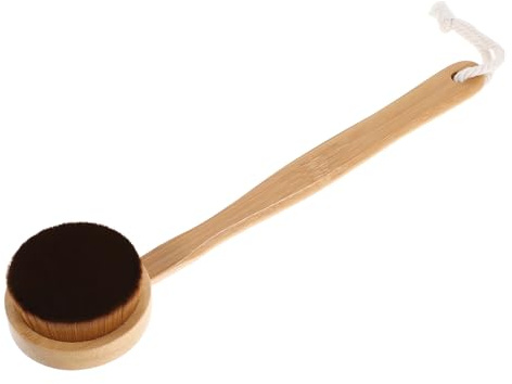 VALICLUD Selbstbräunungspinsel mit Holzgriff Bräunungsapplikator für Rücken und Hand Sanftes Nylon für Gleichmäßige Bräune Wiederverwendbar für Tägliche Hautpflege