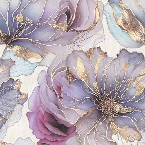 Muriva Renata 811321 Papier peint réaliste avec impression florale 3D pour murs d'entité, chambres, couloirs, salles de séjour Multicolore