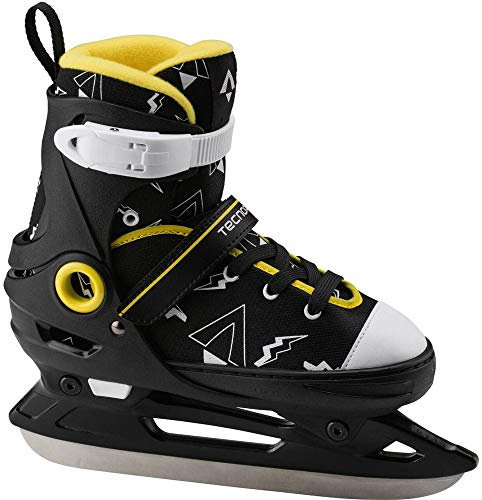 Tecnopro Kinder Complet Alpha Body 2.0 Eishockeyschuhe, Schwarz/Gelb/Weiß, 37