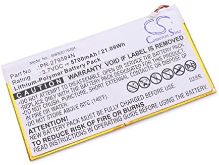 vhbw Akku Ersatz für Acer PR-279594N, PR-279594N(1ICP3/95/94-2) für Tablet Pad (5700mAh, 3,7V, Li-Polymer)