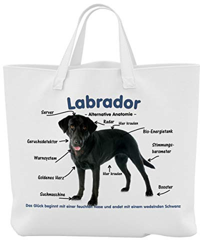 Merchandise for Fans Einkaufstasche - 45 x 42 cm x 9,5 cm, 18 Liter - Motiv: Labrador Alternative Anatomie - 02