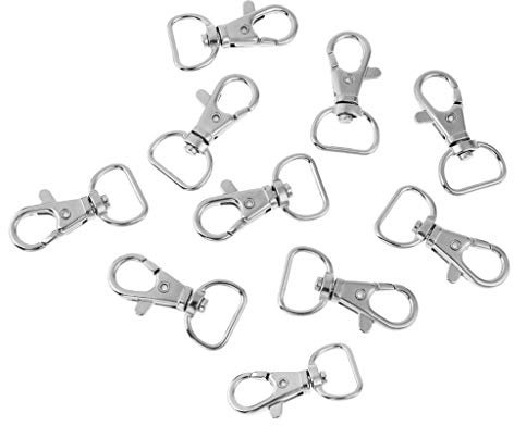 SM SunniMix 10pcs Swivel Karabinerhaken, Schlüsselanhänger Tasche Verschlüsse, 13 mm
