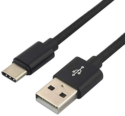 everActive USB USB-C/Typ C Kabel, Nylonkabel, schnelles Laden mit bis zu 3 A, 120 cm lang, schwarz, Modell: CBB-1.2CB