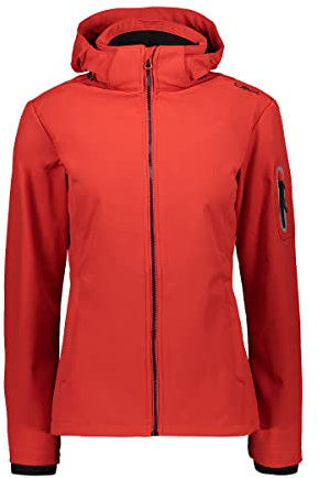CMP 3H60747N Chaqueta Softshell Cortaviento Y Impermeable Wp 7.000, Mujer, Ferrari-Nero, 42