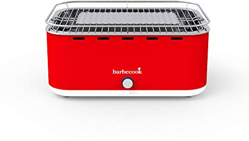 Barbecook Carlo Barbacoa de mesa portatil, Barbacoa de carbon, Rojo, 44x33x21cm