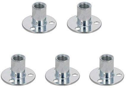 MroMax M12 24 mm 5 pz testa piatta dado a T foro Brad Hole Tee dado in acciaio al carbonio base rotonda vite dado a T