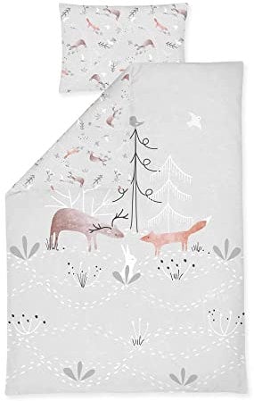 Julius Zöllner Kinderbettwäsche 100% Baumwolle, Standard 100 by OEKO-TEX, made in Germany, Gr. 100x135 + 40x60 cm, Woodlife