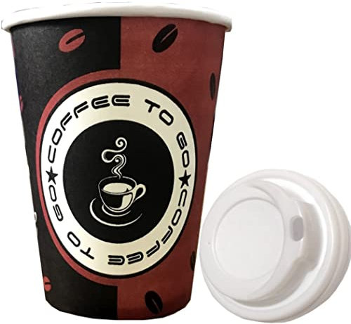 Trendsky Made in DE, Biologisch Abbaubar, 100 Stück Kaffeebecher to go 200 ml, Papppbecher Coffee Becher 0,2 L Cup mit Deckel