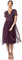 Maya Deluxe Damen verziertes Midi-Abendkleid Damen V-Ausschnitt mit kurzen Ärmeln für Abschlussball Hochzeit Brautjungfer, beere, 48 EU, 20 UK