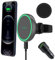 Gloplum Kompatibel 15W Ladegerät Magsafe, Kabelloses Magnet Auto Handyhalter mit 20W Auto Ladegerät, Wireless Car Charger für iPhone 15/ iPhone 14/iPhone 13 Serie（Schwarz）