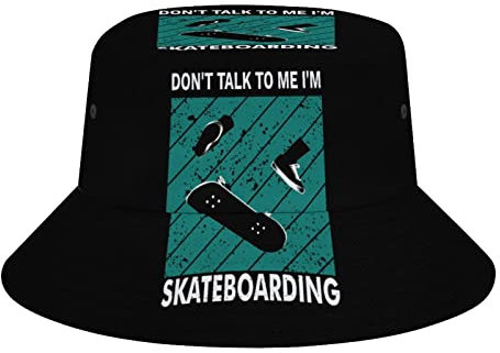 Don't Talk to Me I'm Skateboarding Bucket Hat Sommerhüte für Damen Herren, Unisex Strand Sonnenhut Outdoor Sports Travel Hat