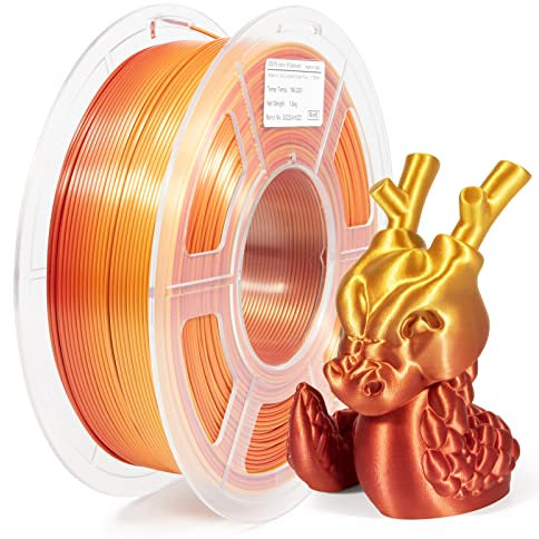 iSANMATE Gradient Silk PLA, Gold Rot, Seide Gradient PLA Filament 1.75mm, Silk filament 1.75 PLA, 3D Drucker Filament 1kg Spule +/- 0,03 mm, Gradient Color PLA Filament