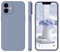 WXX für iPhone 12 Hülle Silikon Case, Handyhülle für iPhone 12 Ultra Dünn mit Microfiber, Flüssig Silikon Gel Gummi Kratzfeste Schutzhülle Matt Hülle für iPhone 12 6.1'' 2020 Blau Grau