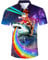 RAISEVERN Mens Shirt Funny Stag Cat Shark Graphic Festival Bad Taste Funky 3D Print Shirts Galaxy Ugly Awful Hawaiian Crazy Rave Party, XL