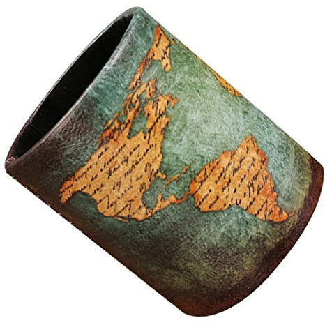 Cabilock Organisateur De Bureau Cuir Pu Porte-Stylo Cylindre Vert Pot À Crayons Multifonction Rangement Stylo Maquillage Lunettes Vintage 4.13X3.35 Pouces