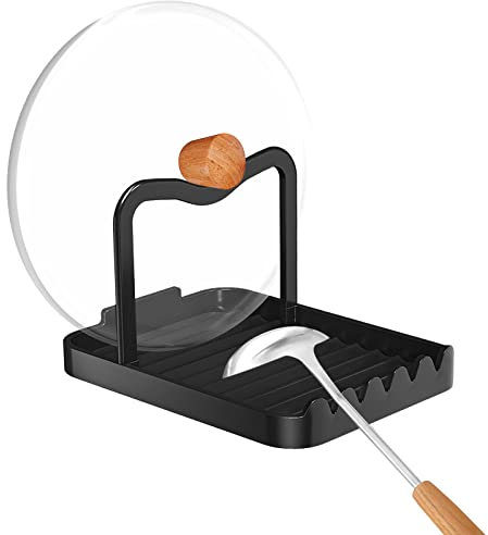 Support De Couvercle De Casserole Repose Cuillere Cuisine Plateau D'éGouttement Pour Ustensiles De Cuisine, Couvercle De Casserole Et CuillèRe