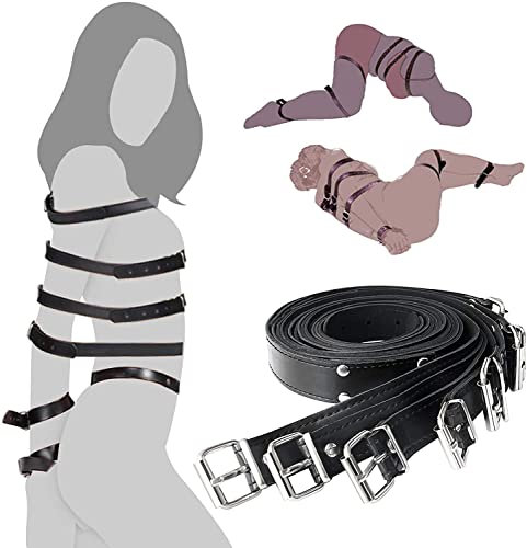 QCWH-7Pcs Kit De Ceintures Durables Excellent Adjuštåblḗ Bḗd Rêstraīňts Set Bed Rêstraīňts Kít for Sḗx Play for Women Haňdcûffs šḗx Bḗd Rėstraīńt Bǒǹdâgê Straps Uńdër Bed for Cõuples