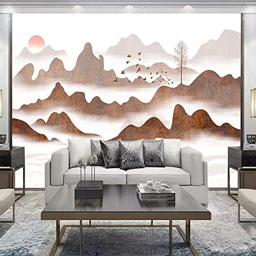 Wandbilder Benutzerdefinierte Fototapeten 3D Berge Wolke Nebel Sonne Landschaft Tapete Wandbilder Wohnzimmer Tv Sofa Schlafzimmer Arbeitszimmer Dekor Tapete Leinwand Wan 400 (Breite) x 280 (Höhe) cm