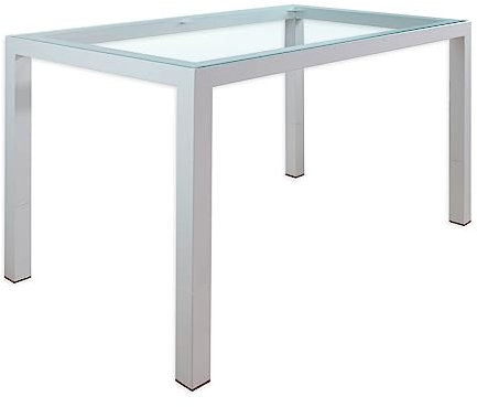 Mesa de forja para Salon, Cocina o Jardin. Mesaa de Centro. 120x70 Regulable a Doble Altura. Ideal para Ropa Camilla y para Brasero.Comedor linea recta. Nacional (White, Mesa + Cristal 6mm)