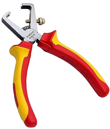 WEDO Abisolierzange mit Öffnungsfeder,Modifiziert 1000V VDE-geprüft,Elektrikerwerkzeug,Länge 170mm (6.7 Zoll),Chrom-Vanadium-Stahl Abisolierwerkzeug,komfortabler Griff,GS-Zertifikat