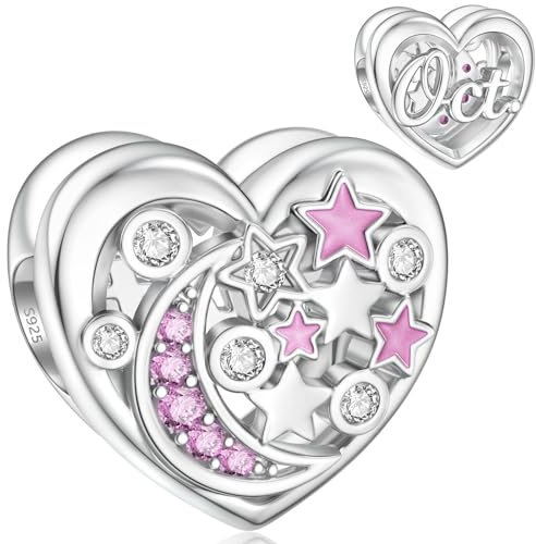 Oktober Charms für Pandora Geburtsstein Charm Sterlingsilber Mond und Stern