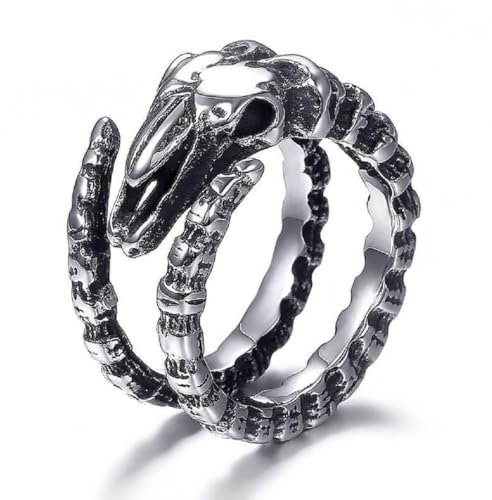 Vintage Satan Skull Rings For Men Women Gothic Stainless Steel Demon Goat Head Ring Men Fashion Jewelry Gift
