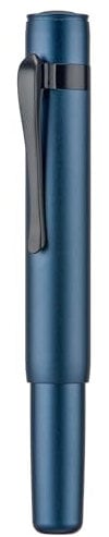 HONG DIAN Hongdian M2 Black Forest Mini-Füllfederhalter, feine weiche Feder und schlanke Form Füller, Aluminium, kurze Tasche, Reisestift (Mitternachtsblau)
