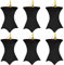 6 Stück Schwarz Stehtisch Hussen Stehtische, Stehtischhusse für Ø 70-75 cm Stehtische und Bistrotische, Stretch-Tischdecke mit Fußtaschen für Hochzeit Geburtstagsfeier Bankett(70 cm, Schwarz)