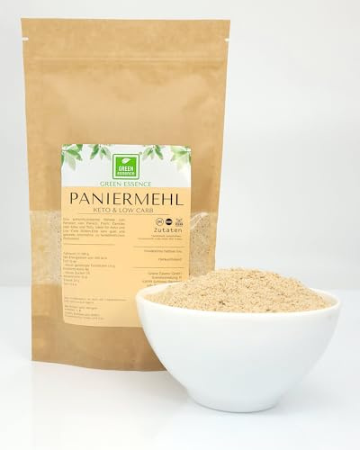 Keto Paniermehl 250g Semmelbrösel Low Carb Panade Mehl von Green Essence | Ketopaniermehl, ohne Palmöl, vegan Kohlenhydratarm, zum panieren von Fleisch, Fisch, Tofu, fertig LC Brotkrümel pulver, 250 g